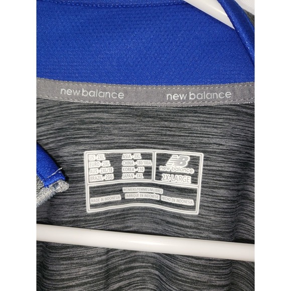 New Balance Women Athletics Half Zip Fitted Light Jacket 2X Gray/royal Blue - Picture 5 of 7
